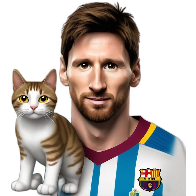 lionel messi witha a cat emoji