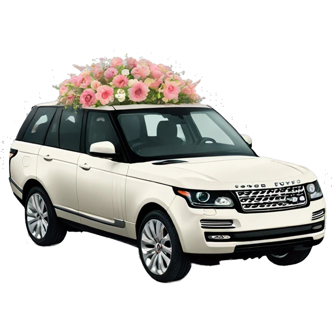 Range Rover filled with flowers emoji