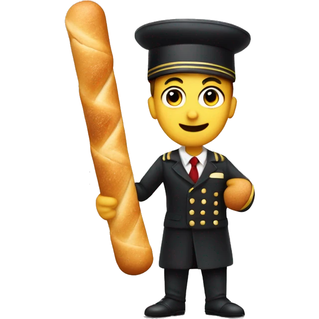 a twisted bread stick dressed as a bellboy emoji