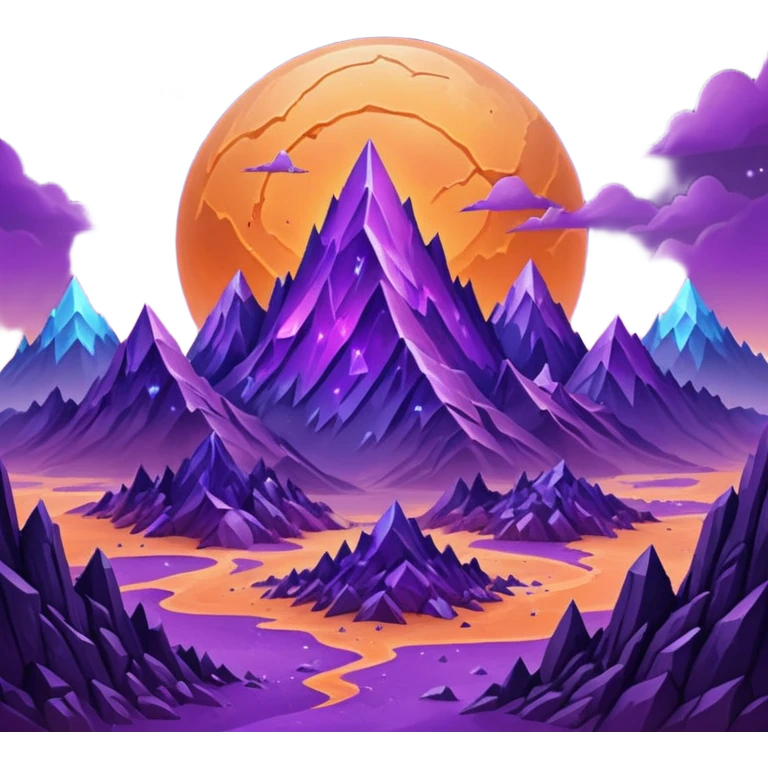 planet, crystal Planet, surface covered in glowing crystals mountains and dust emoji