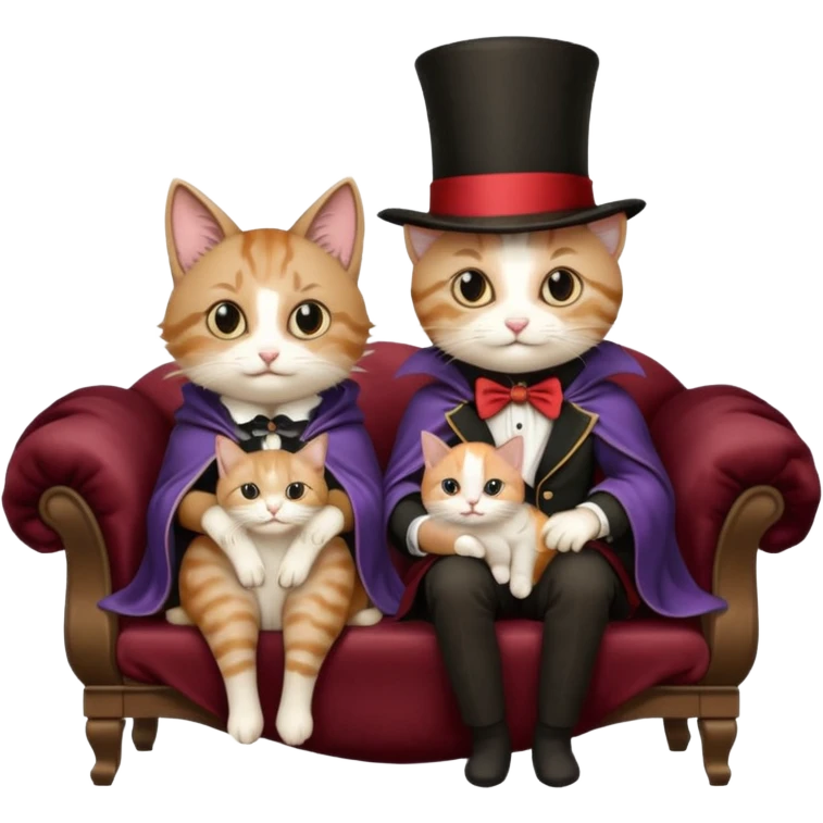 magician couple and their pet cat emoji