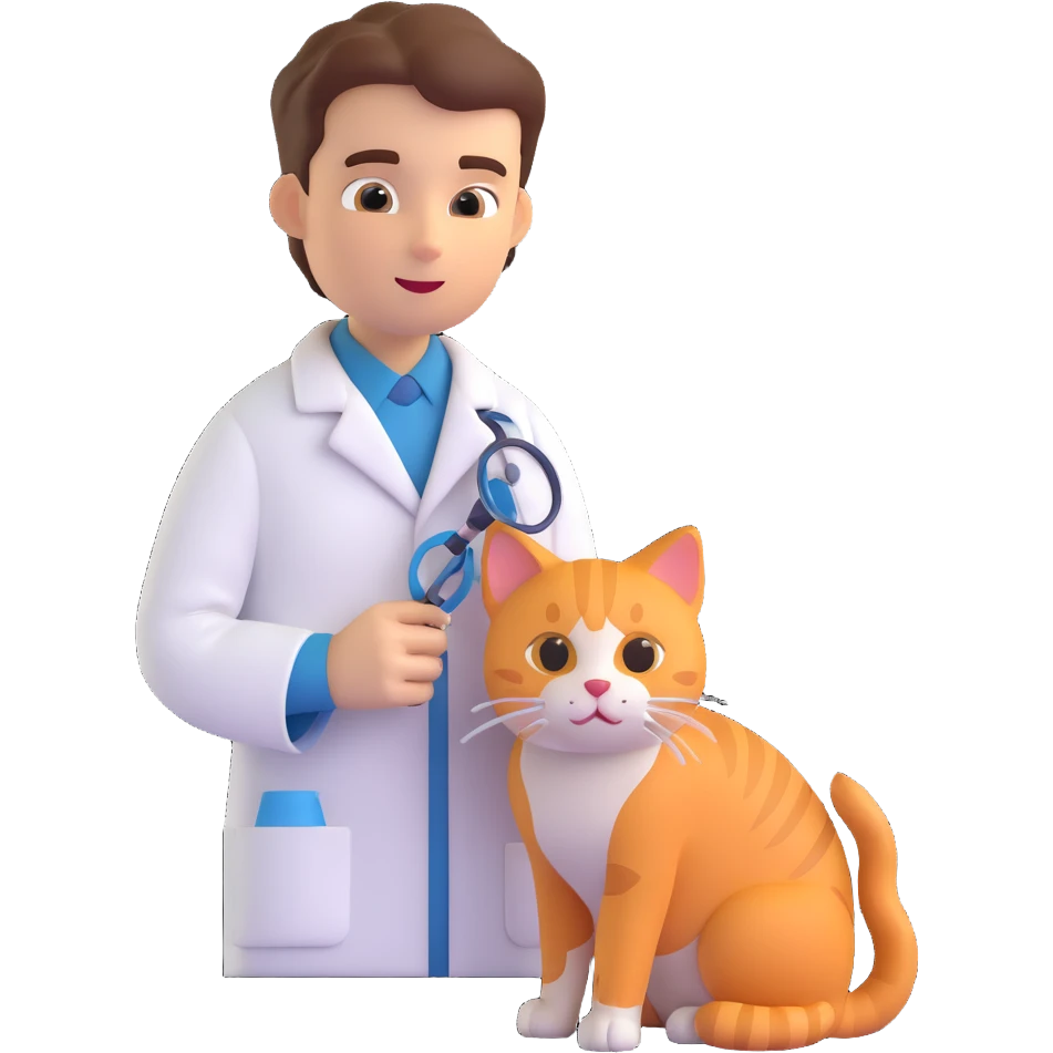 veterinarian examining a cat emoji