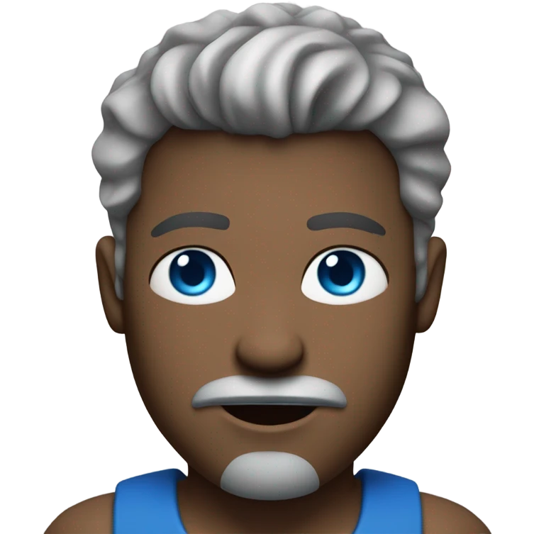 Man salt & pepper hair goatee blue eyes emoji