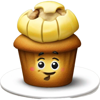 Banana nuts muffin with smile  emoji