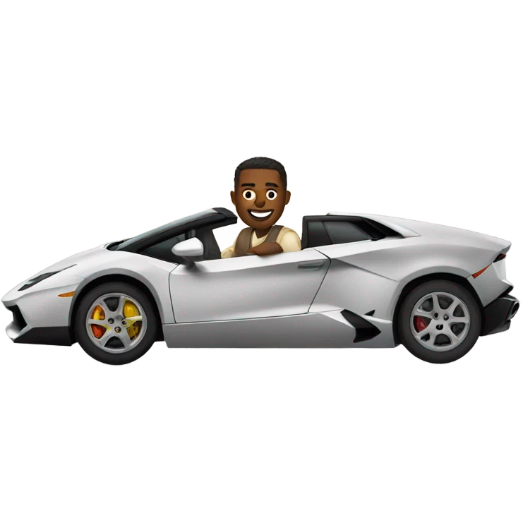 Man driving Lamborghini emoji