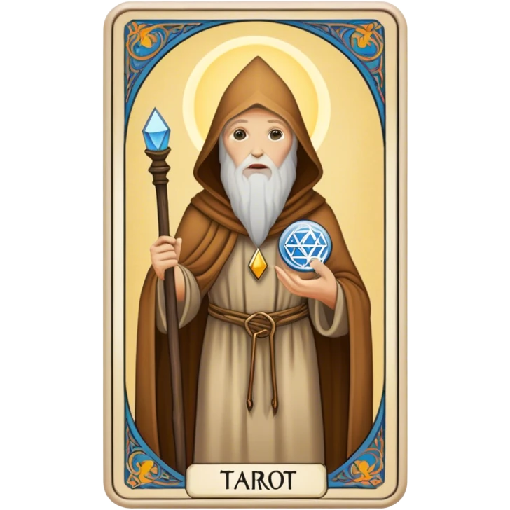 Tarot Card with the hermit on it emoji