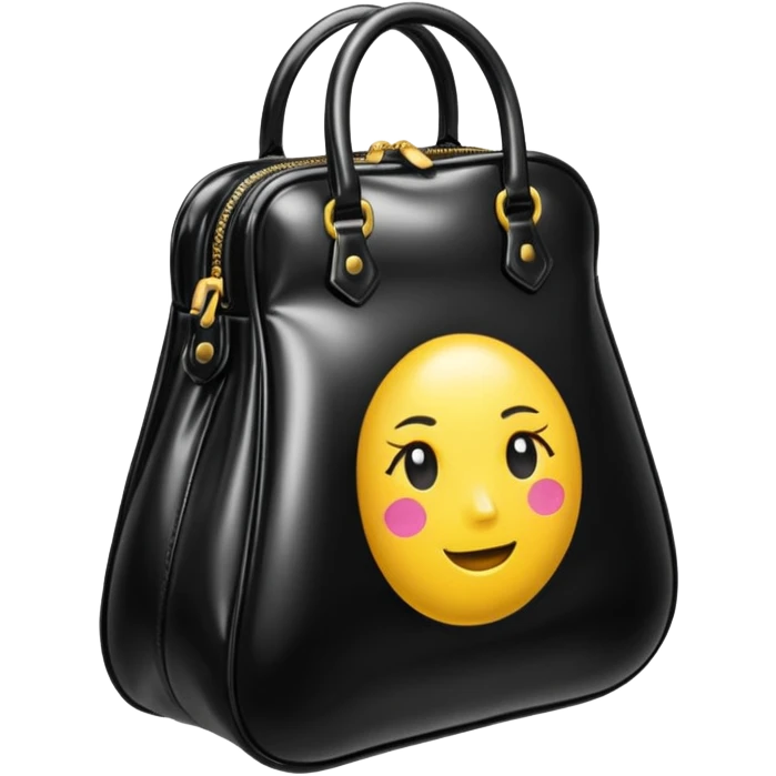 black inflated woman bag emoji