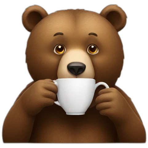 Bear drinking coffee emoji