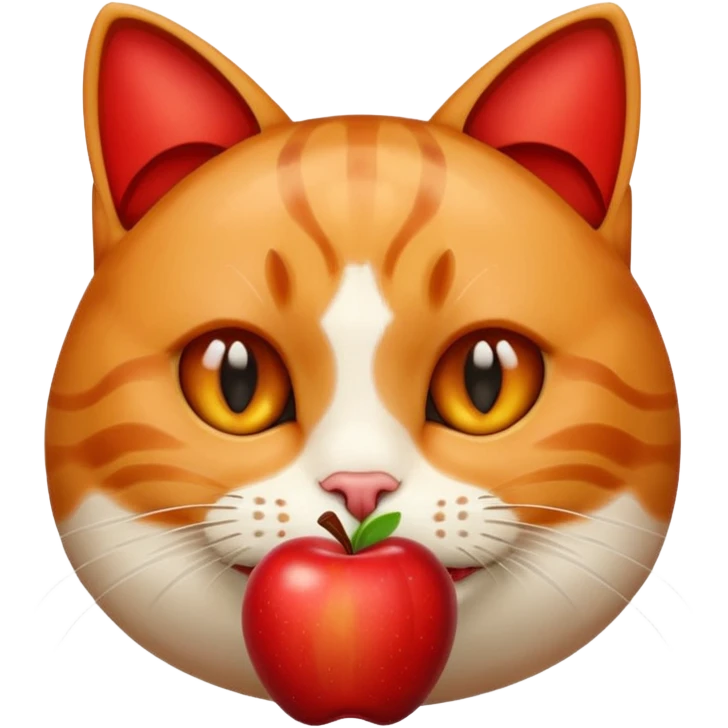 Cat eating a apple emoji
