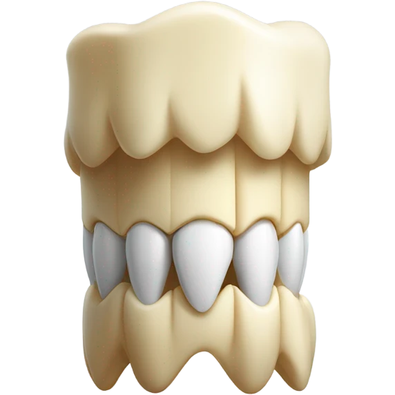 A pillar made out of teeth with a wider top and bottom emoji