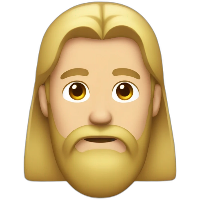 man with blonde greasy hair and a long beard without a moustache in a red button down shirt emoji