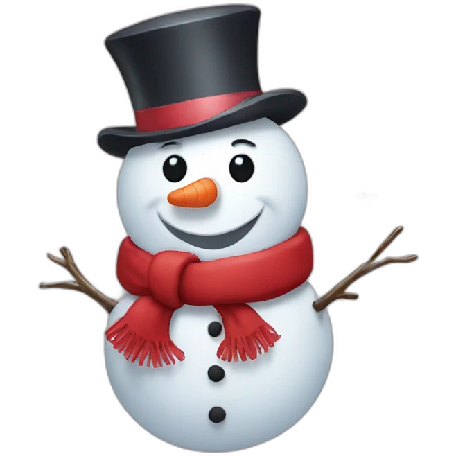Snowman with love emoji