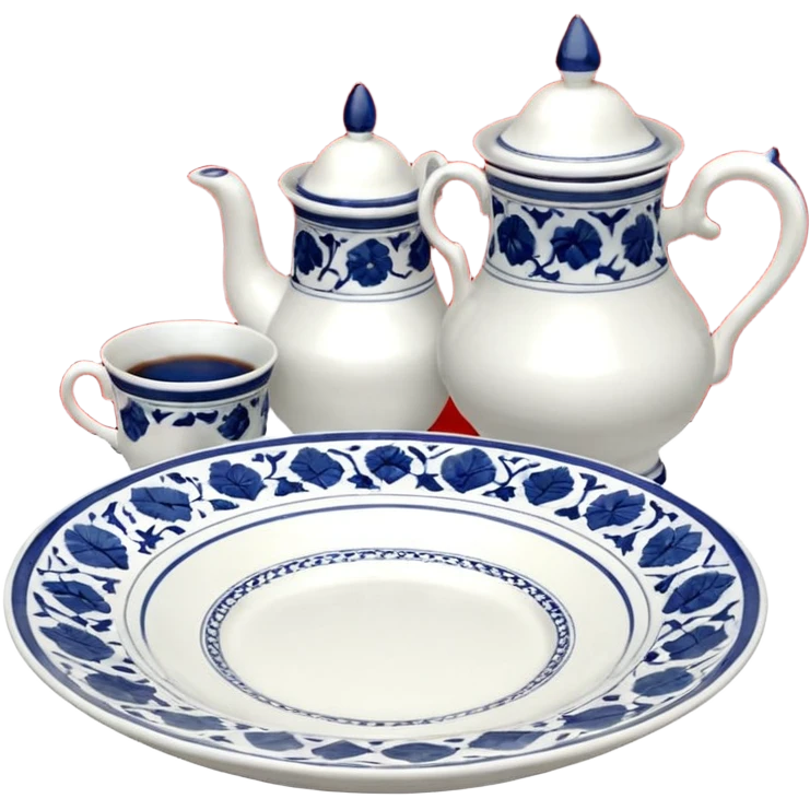 китайский сервиз в стили гжели emoji