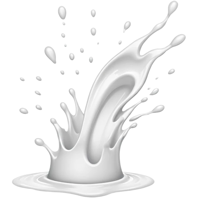 white paint splash, dynamic shape emoji