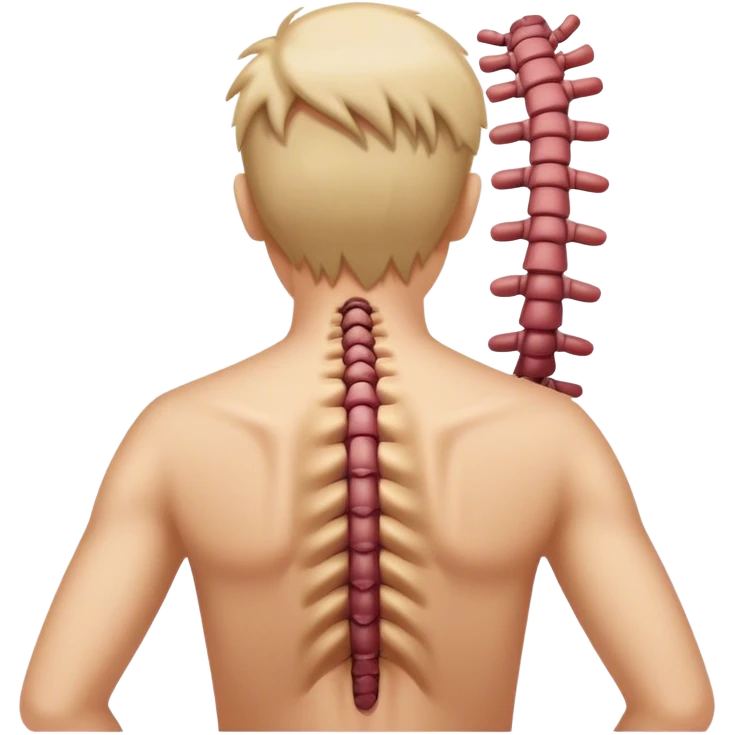 bad bodily posture, messed up spine, suffering from scolisosis emoji