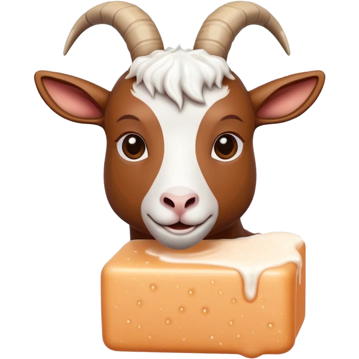 goat chewing on a foamy soap bar emoji