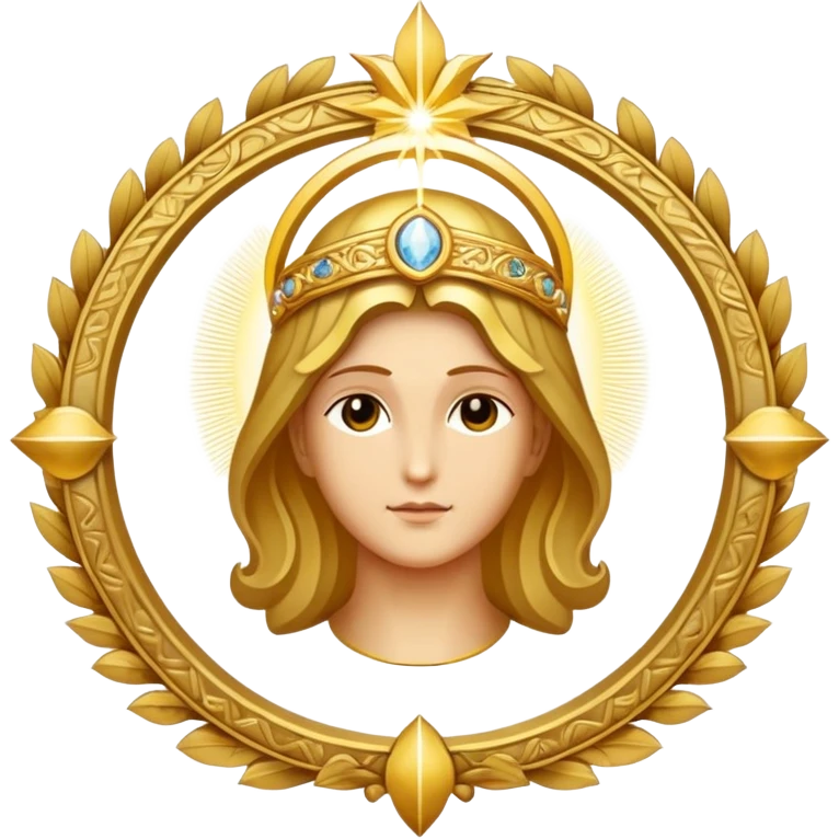 holy saint emblem with halo and divine light emoji