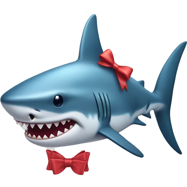 Shark wearing a bow emoji