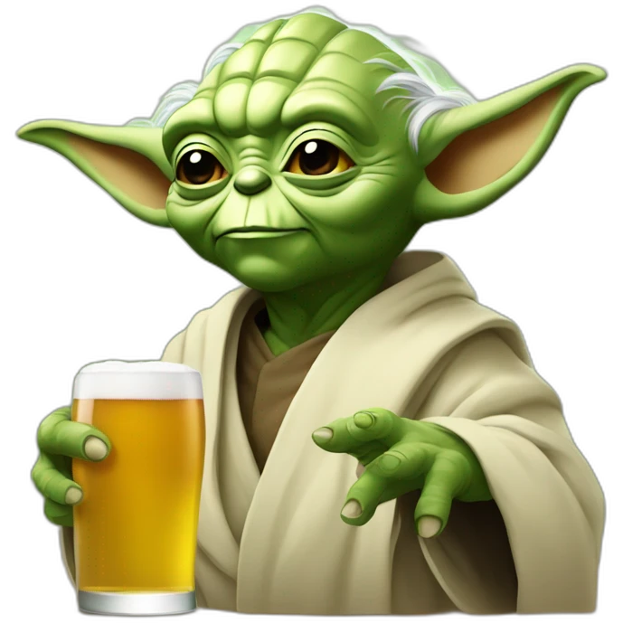 Yoda qui boit une bière emoji