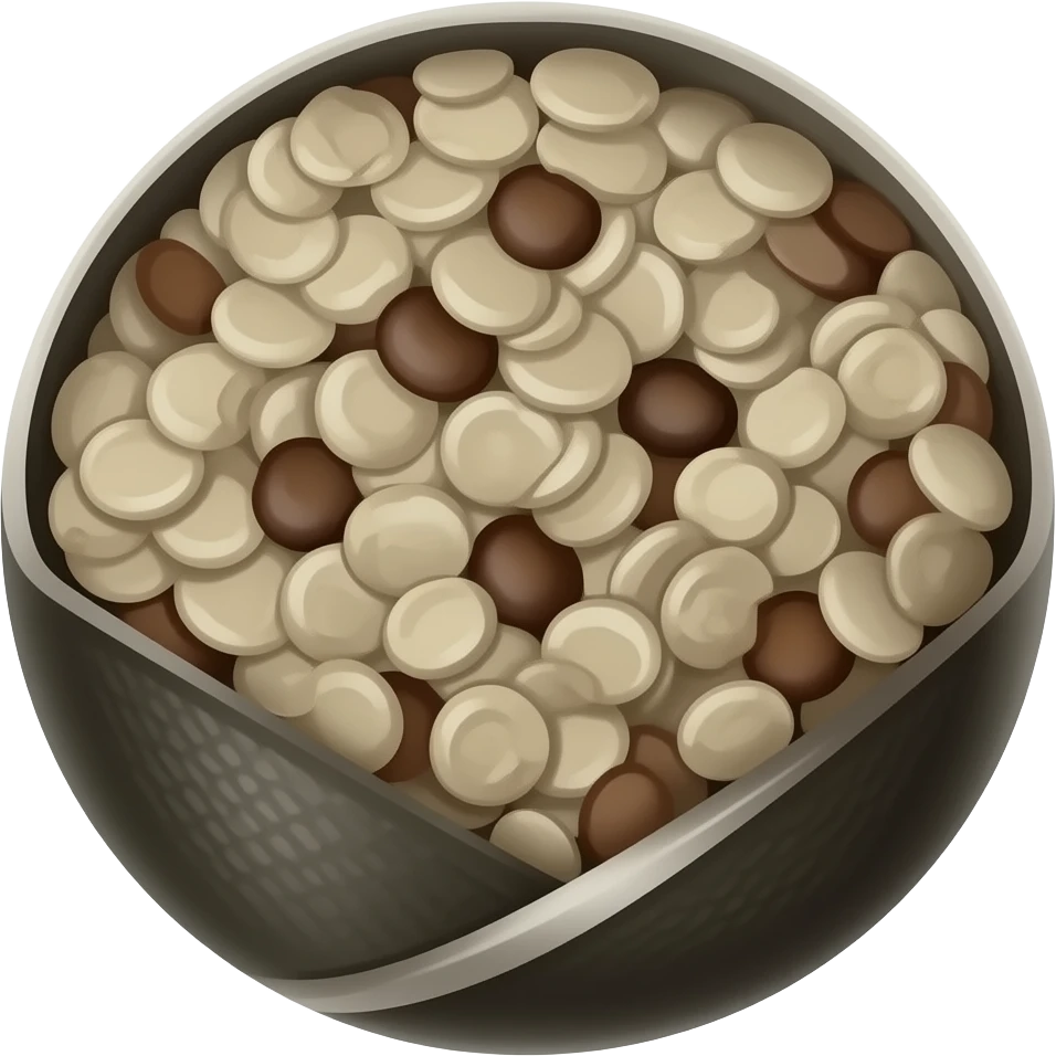 מאפה עדשים שחורות וחומות emoji