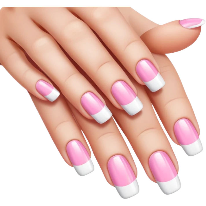 french tip nails emoji