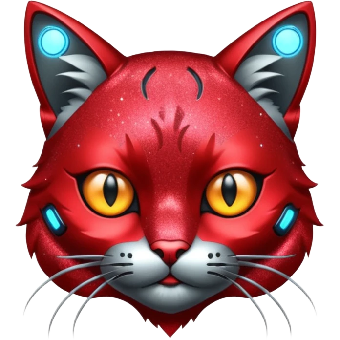 red glitter cyberpunk cat emoji