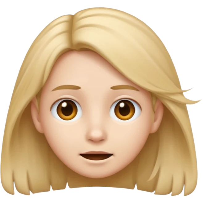 Face emoji putting hair behind ear emoji