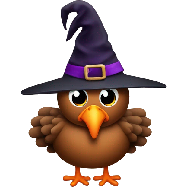 Turkey with witches hat emoji