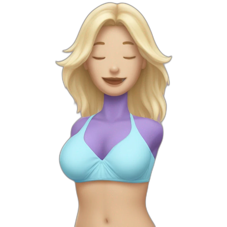soft-fit Caucasian woman bikini (beach body) bed emoji