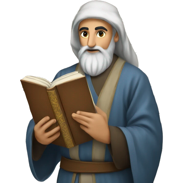 Nizami Ganjavi persian medieval author with a book in hands emoji