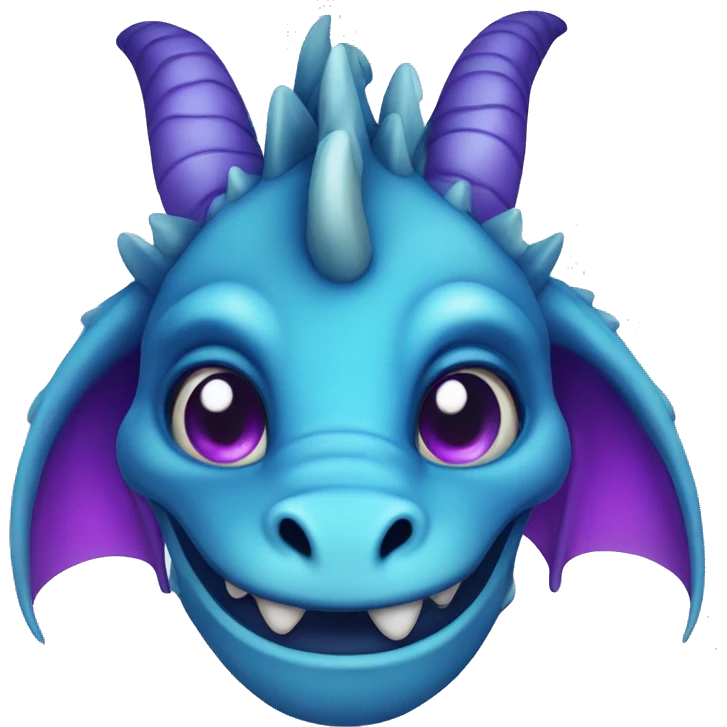 Cute Dragon with blue and purple eyes  emoji