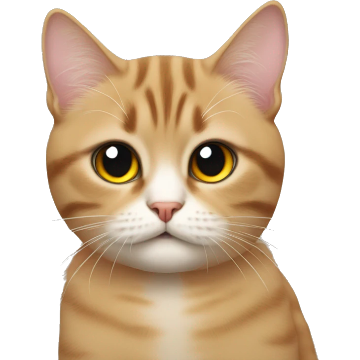 Cat sad cute eyes with christmas cote on emoji