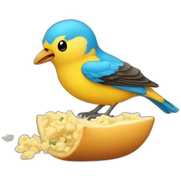 twitter bird eating X emoji