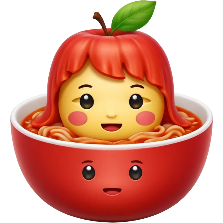 baechu kimchi in a bowl, apple emoji style, closely matching reference photo emoji