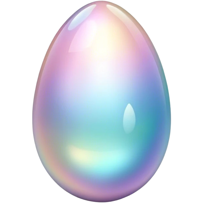Sparkly glossy Pastel iridescent glass crystal egg emoji