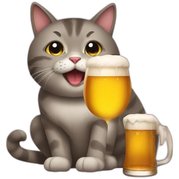 Cat and beer emoji