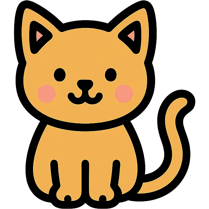 simple and friendly cat, clear outlines, minimal details, suitable for app icon emoji