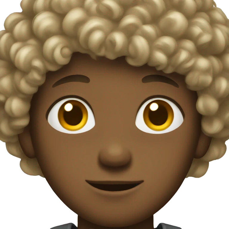 Boy with a curly short hair emoji