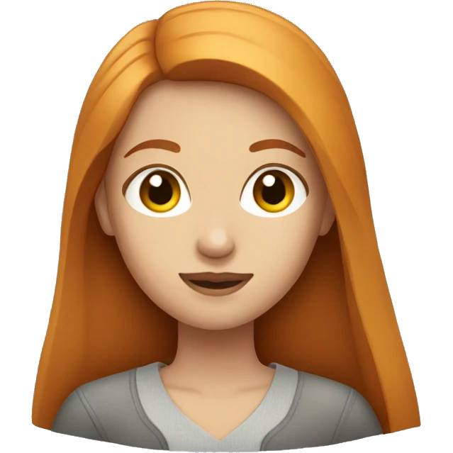 Beautiful girl with straight ginger hair  emoji