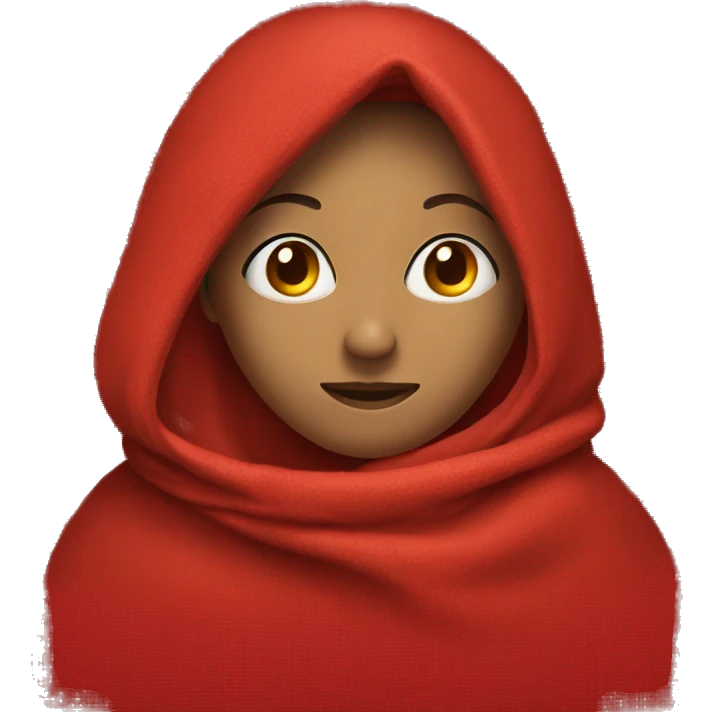 A lady wrapped in a red blanket emoji
