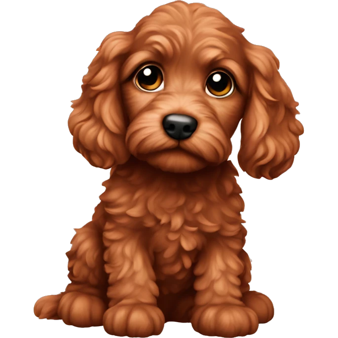 red cockapoo puppy emoji