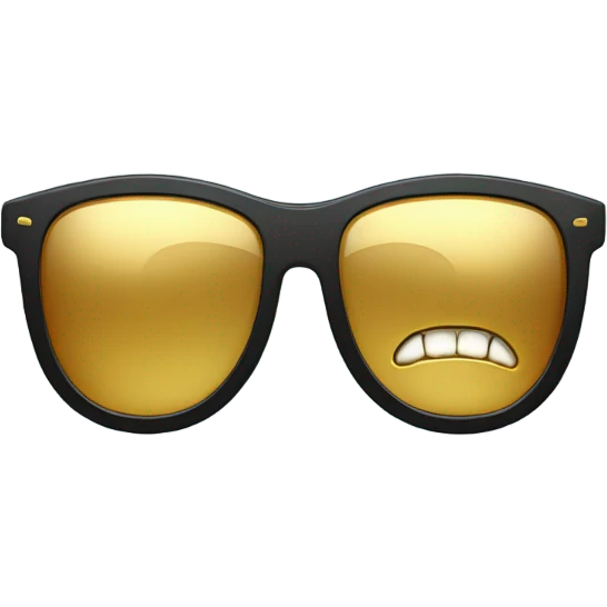 Sunglasses with a gold tooth emoji