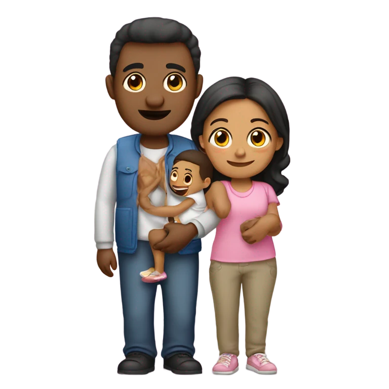 Papa mamá hija hijo emoji