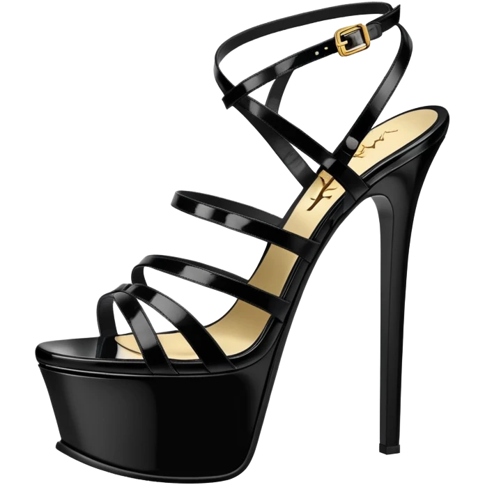 Ysl heel sandal  TRIBUTE PLATFORM SANDAL black PATENT LEATHER emoji