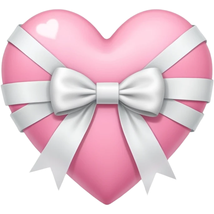 Corazon rosado con cintas blanca emoji
