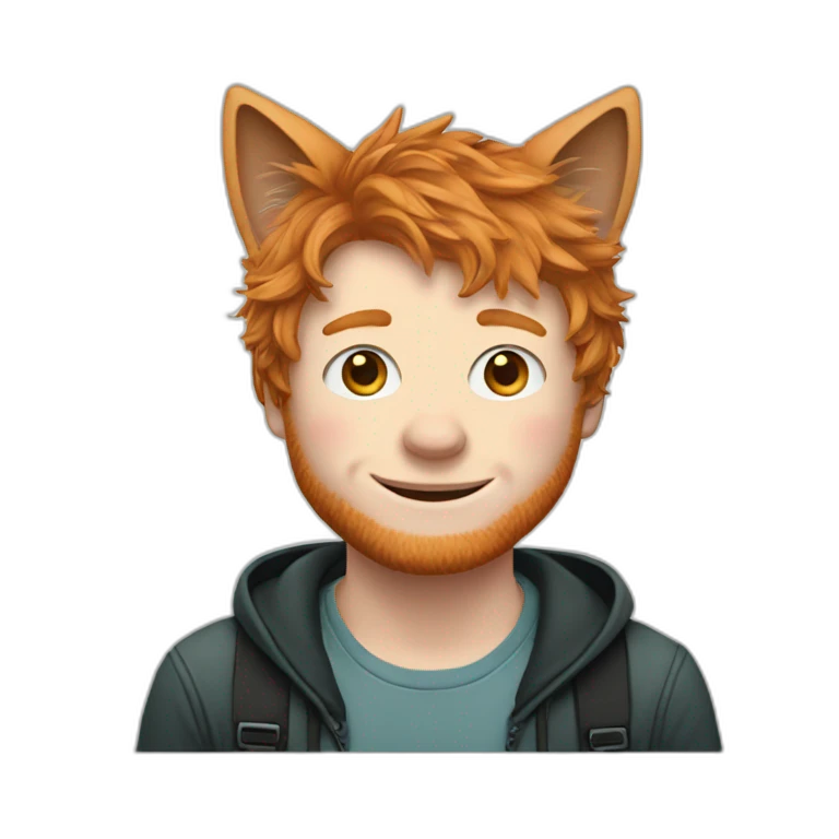 Ed Sheeran with cat ears emoji