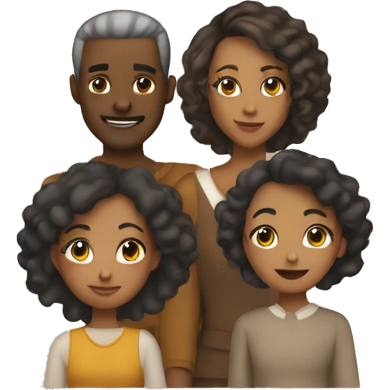 Thanksgiving mixed race family emoji