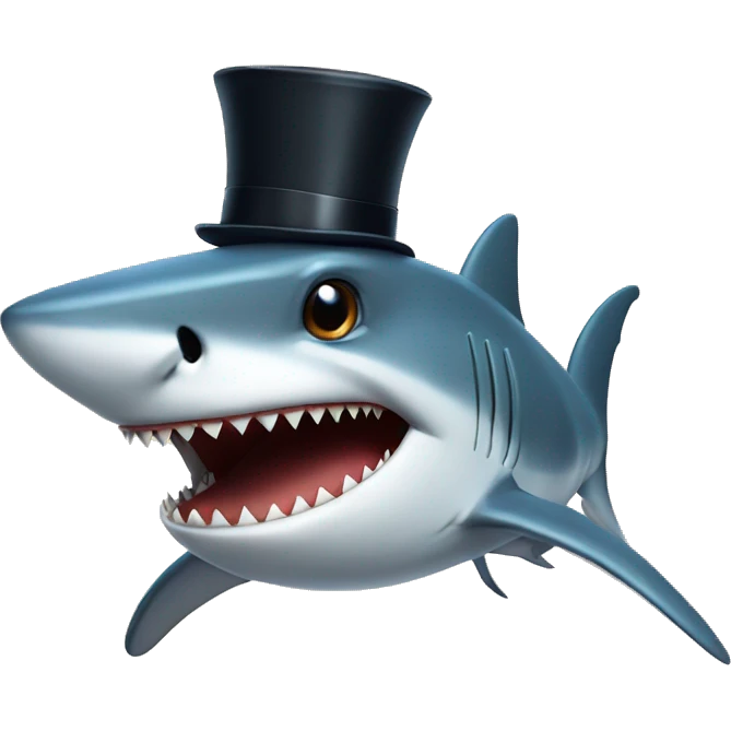 shark with tophat emoji
