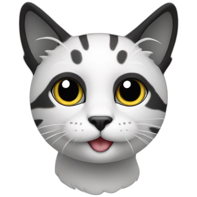 Cat black/white emoji