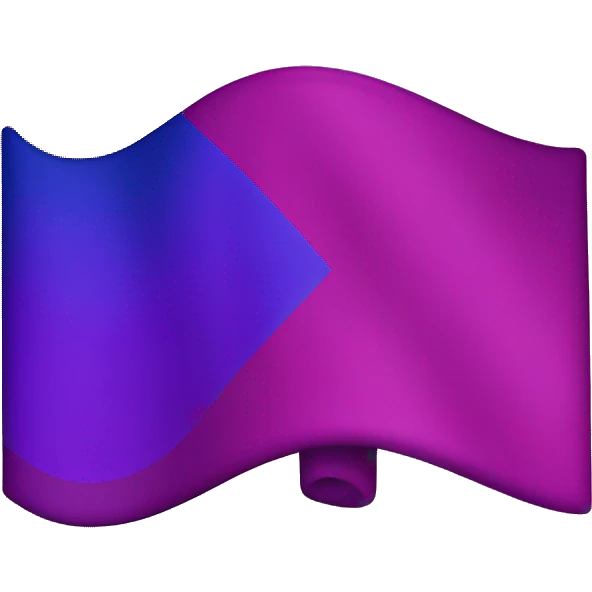 bisexual pride flag (magenta on top, then purple, then dark blue) emoji